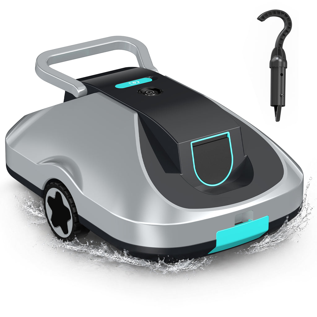 C1 Robotic Pool Cleaner, Cordless Pool Vacuum for Above Ground & Inground Pools, 200mins Runtime Automatic Pool Vacuum Robot for Leaves & Dirt, Powerful Suction up to 2500 sq.ft, Self Parking