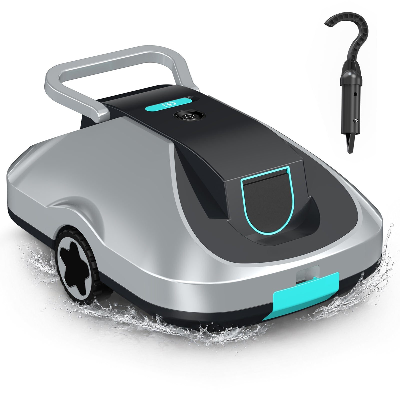 C1 Robotic Pool Cleaner, Cordless Pool Vacuum for Above Ground & Inground Pools, 200mins Runtime Automatic Pool Vacuum Robot for Leaves & Dirt, Powerful Suction up to 2500 sq.ft, Self Parking
