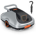 Zebary C1 Robotic Pool Cleaner, 200-Min Cordless Pool Vacuum for Above Ground & Inground Pools up to 2500 Sq.ft, Automatic Pool Vacuum Robot for Leaves & Dirt, Powerful Suction Self-Parking-Orange
