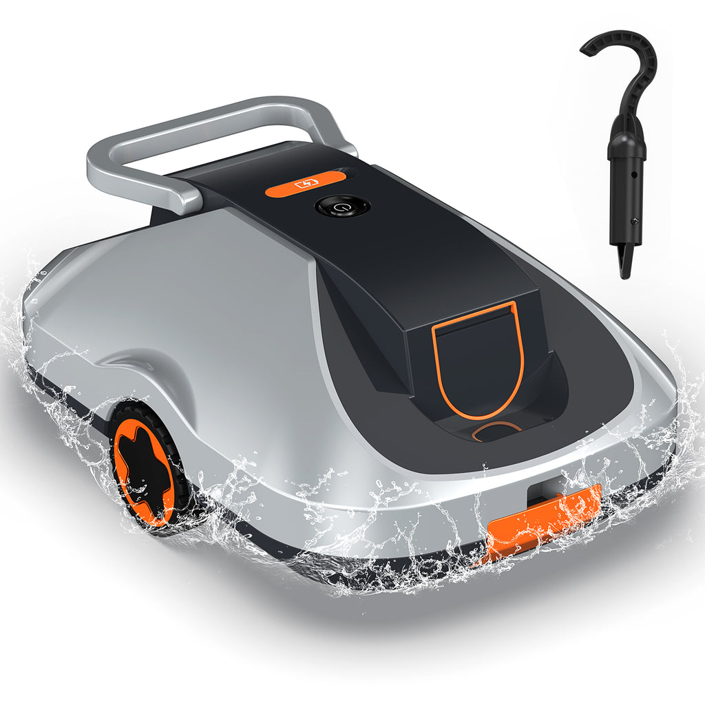 C1 Robotic Pool Cleaner, Cordless Pool Vacuum for Above Ground & Inground Pools, 200mins Runtime Automatic Pool Vacuum Robot for Leaves & Dirt, Powerful Suction up to 2500 sq.ft, Self Parking