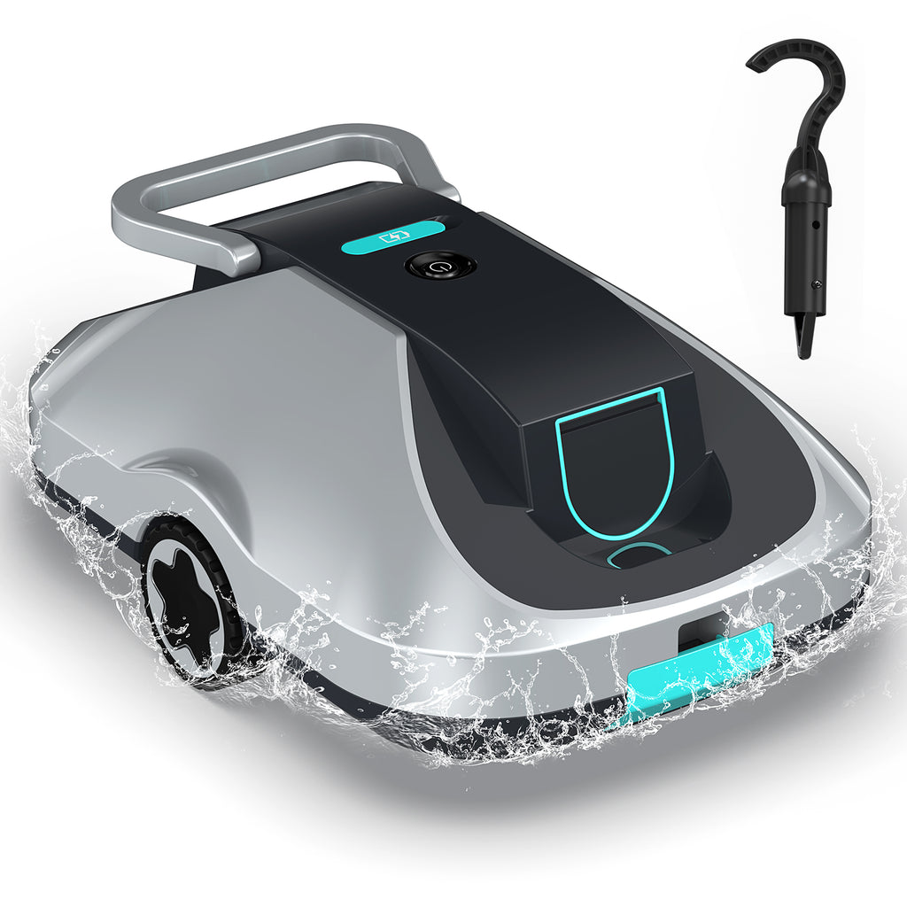 Zebary C1 Robotic Pool Cleaner, 200-Min Cordless Pool Vacuum for Above Ground & Inground Pools up to 2500 Sq.ft, Automatic Pool Vacuum Robot for Leaves & Dirt, Powerful Suction Self-Parking-Teal