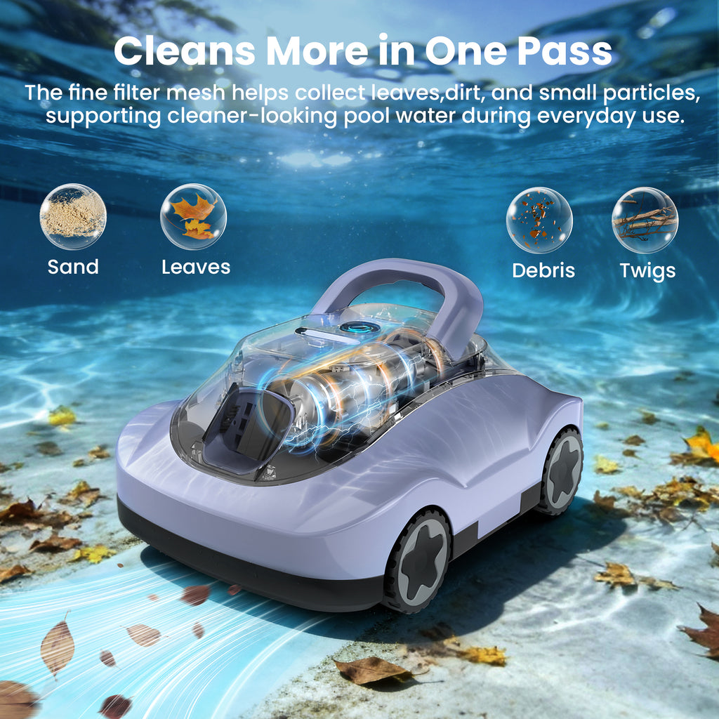 C5 Cordless Robotic Pool Cleaner, Automatic Pool Vacuum with 180-Min Runtime & Auto-Parking for Flat Above-Ground Pools