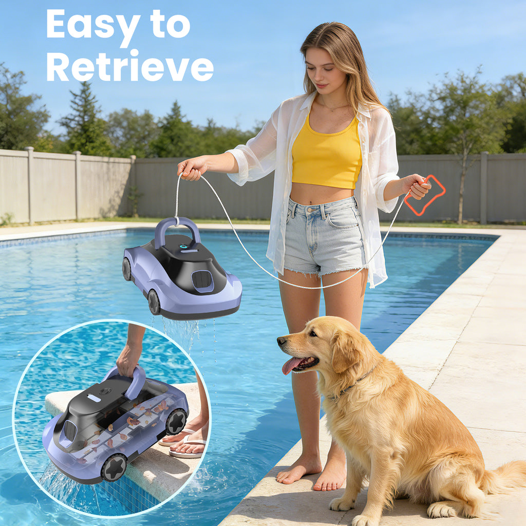 C5 Cordless Robotic Pool Cleaner, Automatic Pool Vacuum with 180-Min Runtime & Auto-Parking for Flat Above-Ground Pools