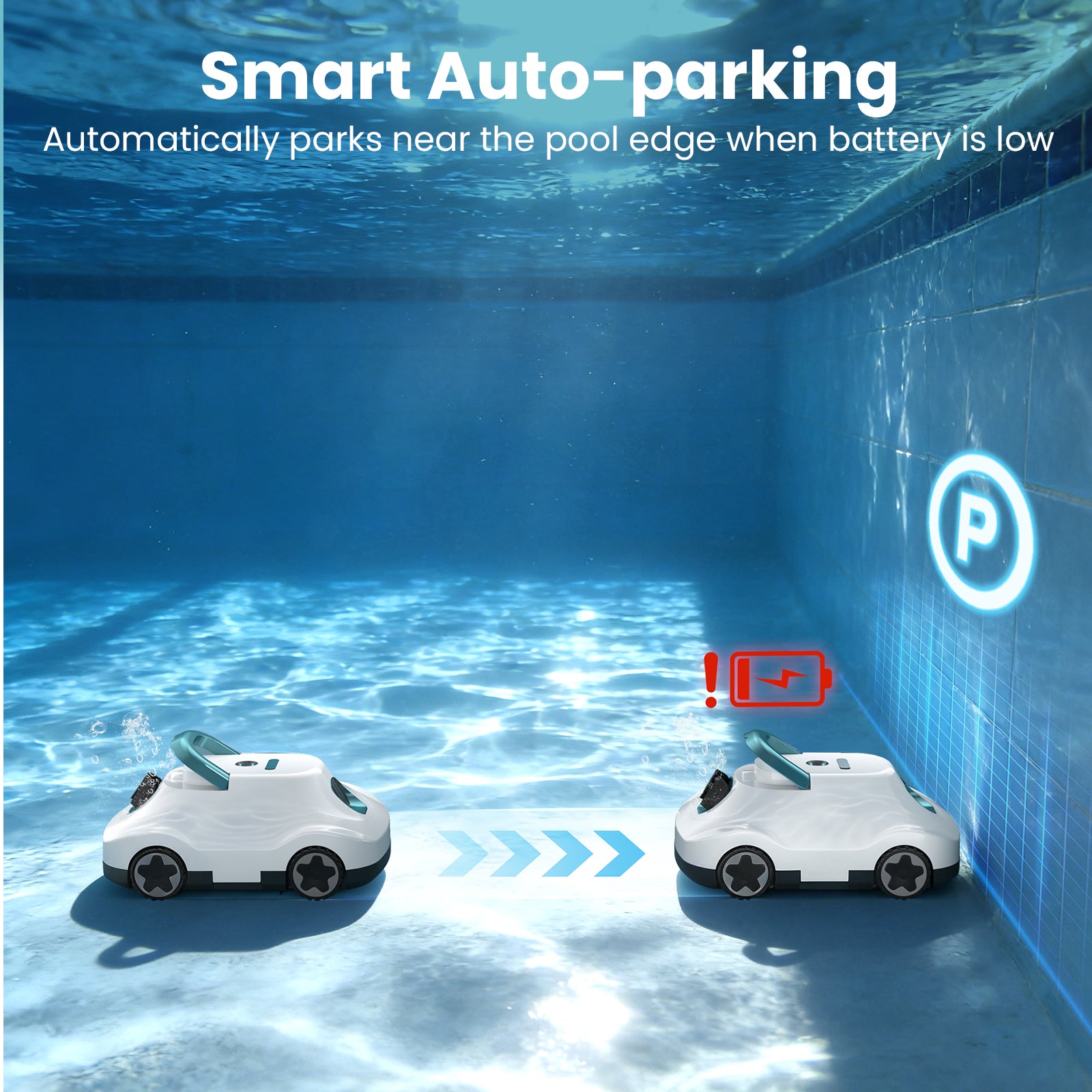 C5 Cordless Robotic Pool Cleaner, Automatic Pool Vacuum with 180-Min Runtime & Auto-Parking for Flat Above-Ground Pools up to 2200 Sq.Ft