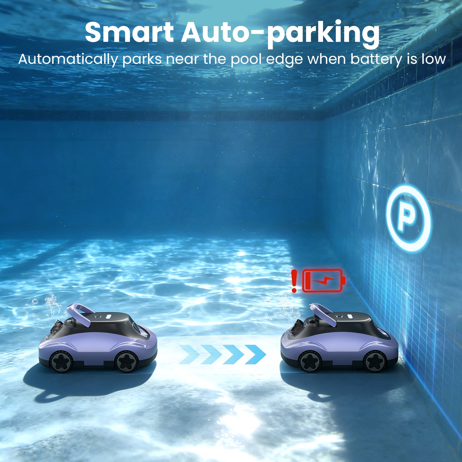 C5 Cordless Robotic Pool Cleaner, Automatic Pool Vacuum with 180-Min Runtime & Auto-Parking for Flat Above-Ground Pools