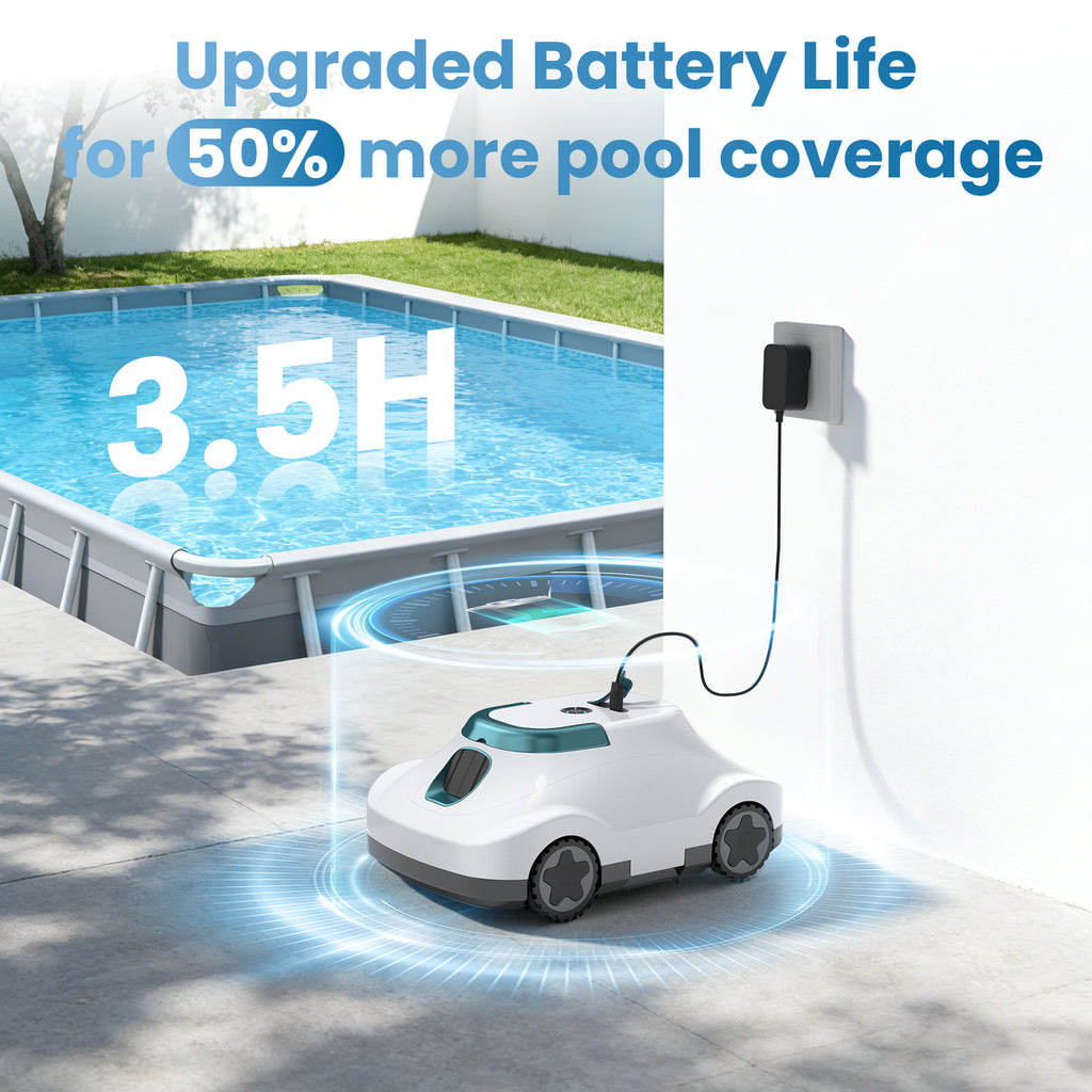 C5 Cordless Robotic Pool Cleaner, Automatic Pool Vacuum with 180-Min Runtime & Auto-Parking for Flat Above-Ground Pools up to 2200 Sq.Ft