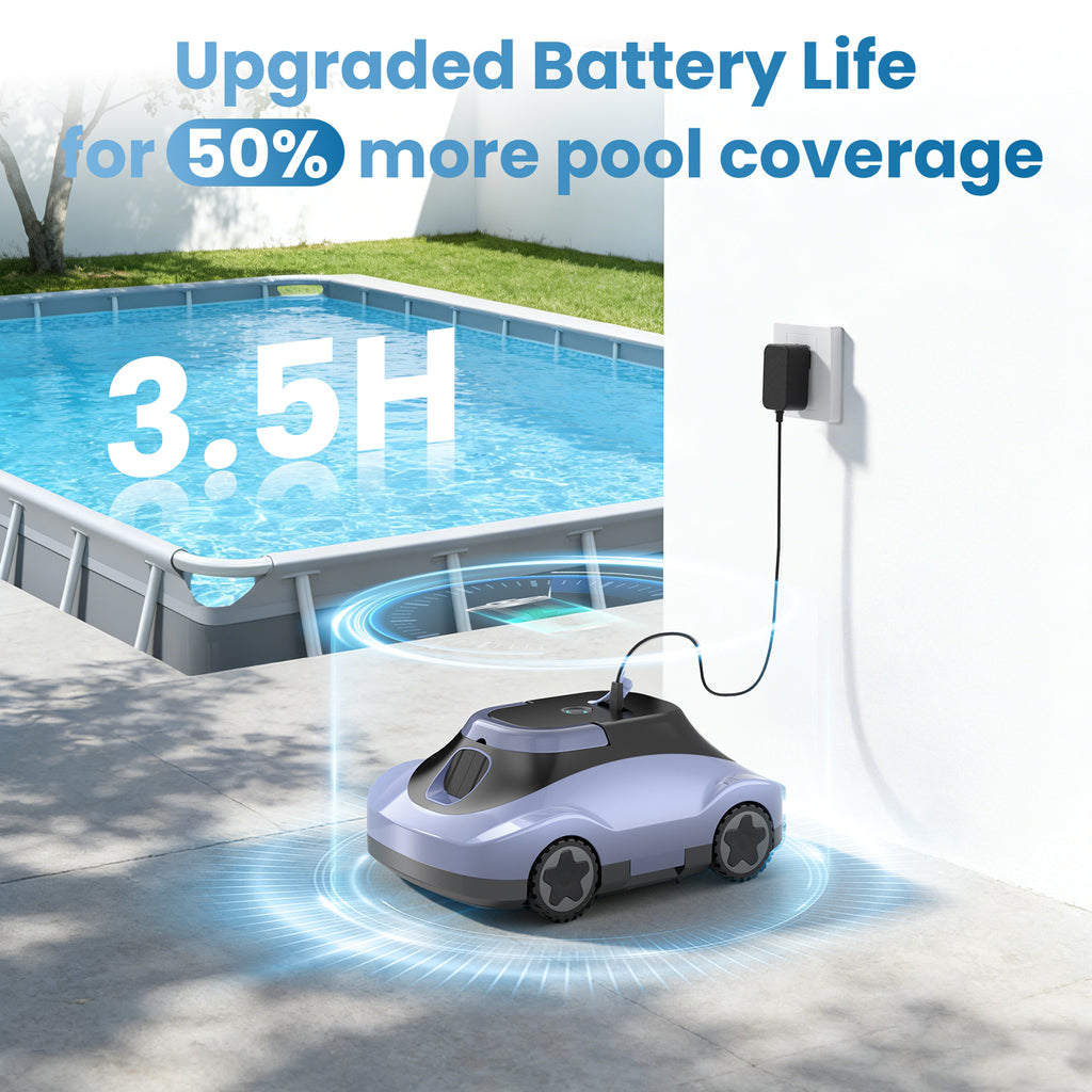 C5 Cordless Robotic Pool Cleaner, Automatic Pool Vacuum with 180-Min Runtime & Auto-Parking for Flat Above-Ground Pools