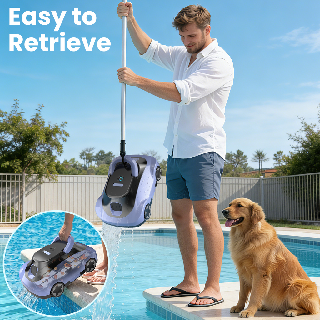 C5 Cordless Robotic Pool Cleaner, Automatic Pool Vacuum with 180-Min Runtime & Auto-Parking for Flat Above-Ground Pools